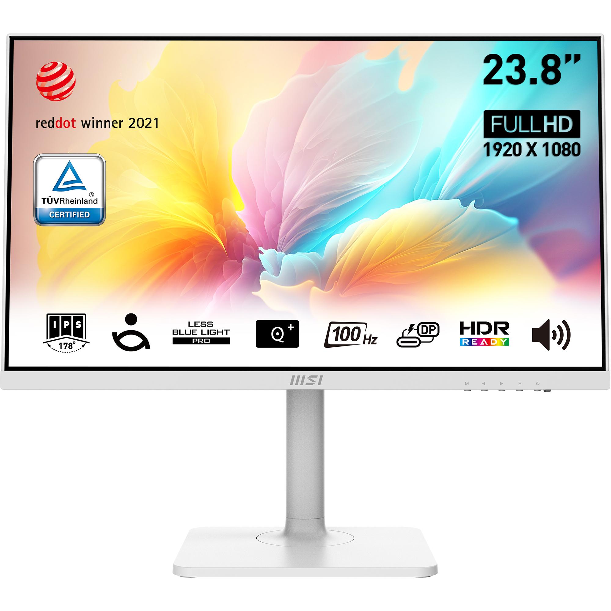 MSI Modern MD2412PW Monitor PC 60,5 cm [23.8] 1920 x 1080 Pixel Full HD Bianco (MSI Modern MD2412PW Monitor)